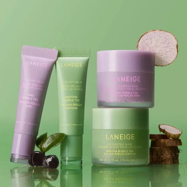 [BUNJANG] Laneige Taro Bubble Tea Lip Sleeping Mask & Lip Glowy Balm Set / (새상품)라네즈 타로 버블티 립 슬리핑 마스크/립 글로이 밤