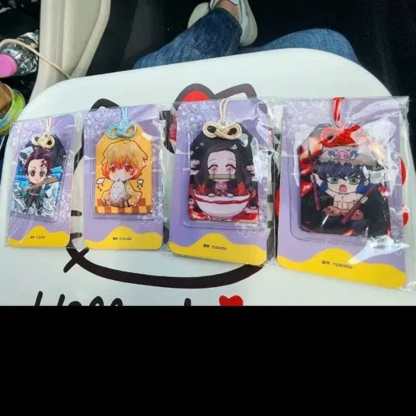 [BUNJANG] Demon Slayer Character Charm Keychain / (정품 새상품)귀멸의 칼날 캐릭터 부적 키링