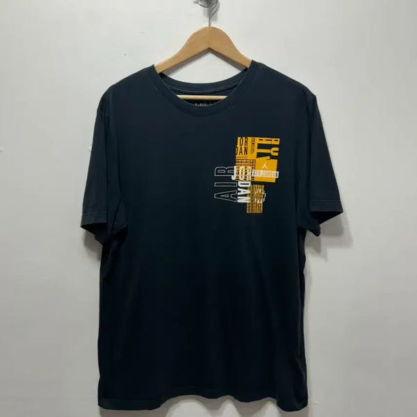 [BUNJANG] Jordan Black Printed T-Shirt - Large / 조던 블랙 반팔 티셔츠 프린팅 L
