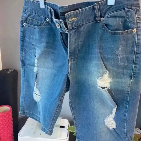 [BUNJANG] Kai-aakmann Men's Destroyed Denim Shorts Size US 34 / 카이아크만 디스트로이 남성 청 반바지 사이즈US34