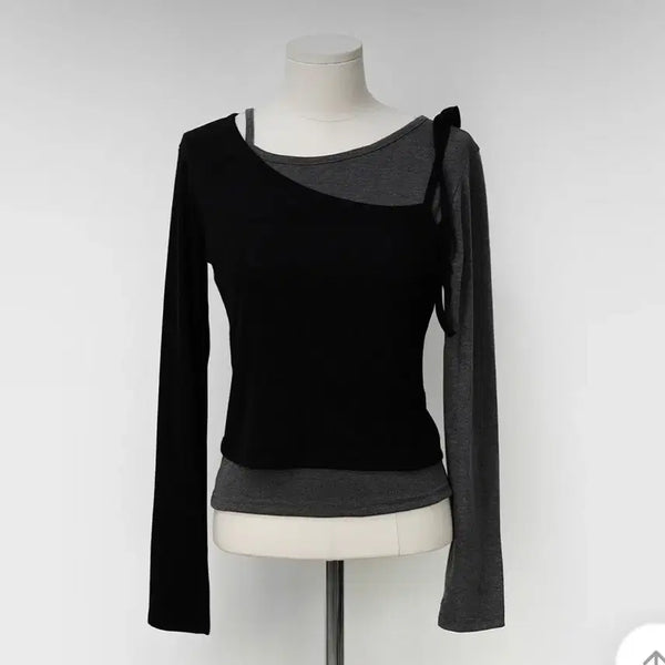 [BUNJANG] Binary One Pohy Layered T-Shirt / 바이너리원) 포히 레이어드 티셔츠