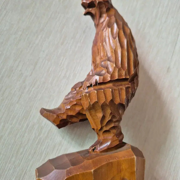 [BUNJANG] USSR Vintage 1960s-1970s Hand-Carved Wooden Bear Figurine / 구 소련  빈티지 1960-70년대  목각  불곰 피겨 인형