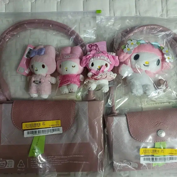 [BUNJANG] Longchamp Le Pliage Original Shoulder Bag (Petal Pink, M/L) + Sanrio Keychain + Inner Bag Set / 롱샴 르플리아쥬 오리지날 숄더백 페탈핑크 (M,L선택)+산리오키링+이너백