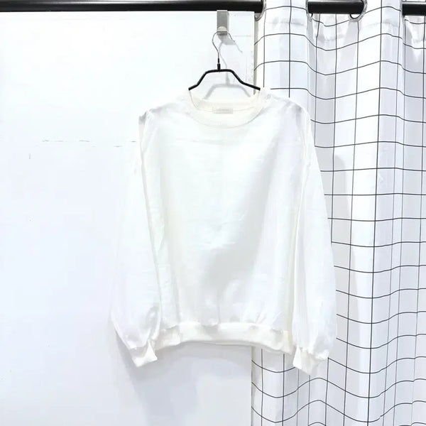 [BUNJANG] Grayroom Linen Blend Sweat Blouse / 그레이룸 마100 스웻 블라우스