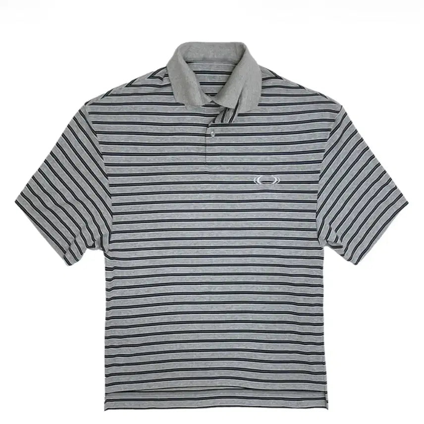 [BUNJANG] Civision Double Collar Polo Gray Blue Stripe / [OS] Civision csc 더블 카라 폴로 그레이