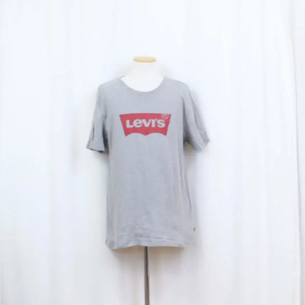 [BUNJANG] Levi's Men's Cotton Logo Round Neck Short Sleeve T-Shirt (XL) - Gray / [정품] 리바이스 남성 코튼 로고 라운드 반팔 티셔츠 (XL) 상상샵