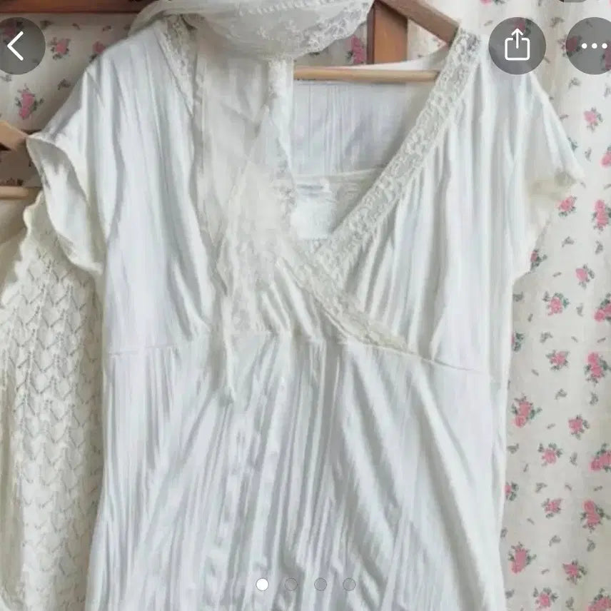 [BUNJANG] Vintage Mori Girl Blouse and Scarf Set / 빈티지 대장 하니유 모리걸 하구미 천사핏 블라우스 코디세트