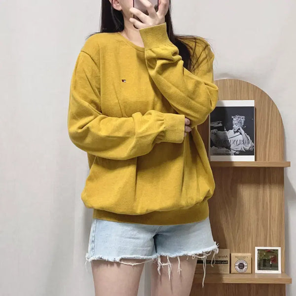[BUNJANG] Tommy Hilfiger Mustard Round Knit Sweater XL / [정품] 타미 머스타드 라운드 니트 [ XL ]