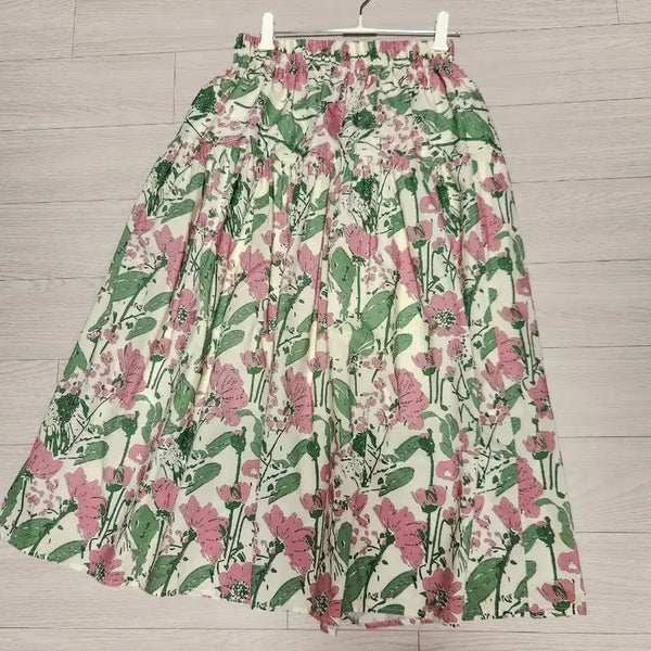 [BUNJANG] Women's Floral Print Long Skirt / 여름 꽃치마 새거
