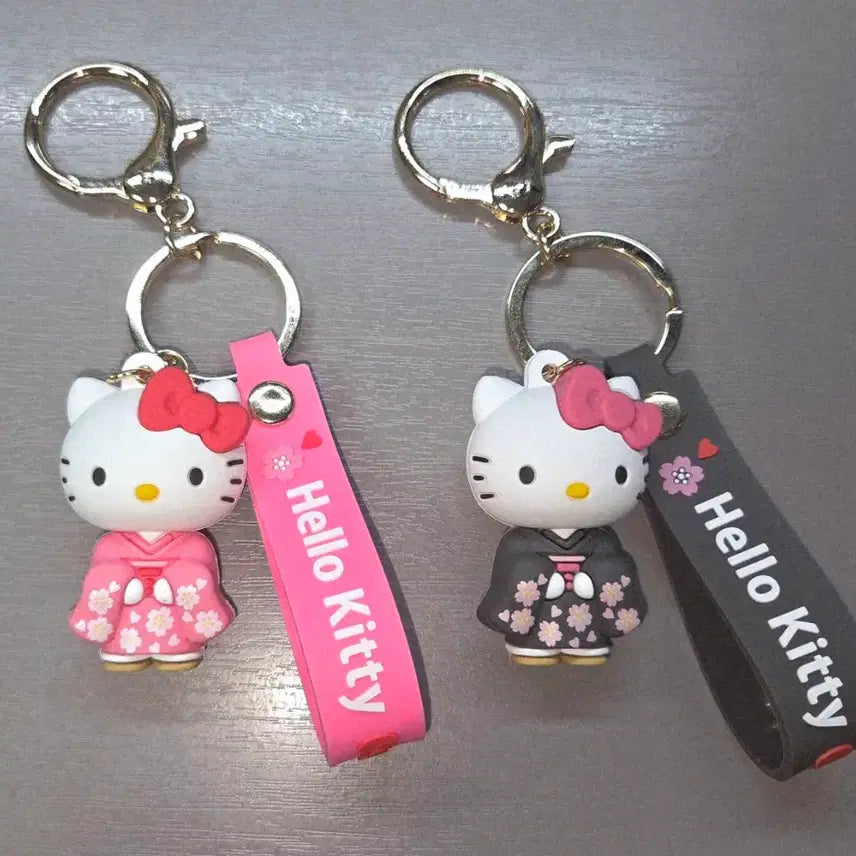 [BUNJANG] Sanrio Hello Kitty Japan Sakura Kimono Keychain Bundle Set / (일괄) 산리오 헬로키티 일본 사쿠라 기모노 키링