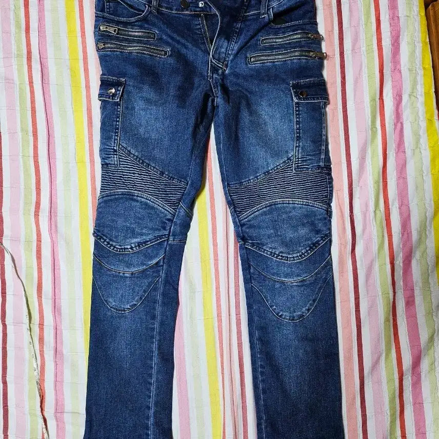 [BUNJANG] LOONG PIKER Washed Denim Biker Pants (Size 30-32) / LOONG PIKER 워싱 데님 바이커 팬츠 허리30-32사이즈 팔아요