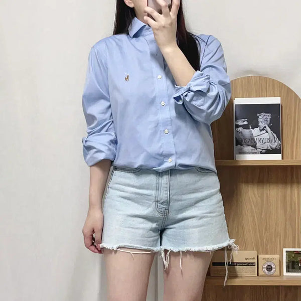 [BUNJANG] Polo Ralph Lauren Sorbonne Multi-Pony Solid Shirt / [정품] 폴로 소라 / 멀티포니 솔리드 셔츠 [ 37 ]