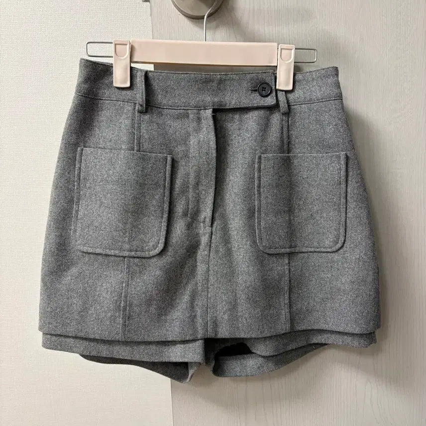 [BUNJANG] Maron Edition Gray Wool Skirt Pants S / 마론에디션 그레이 울 치마반바지 s