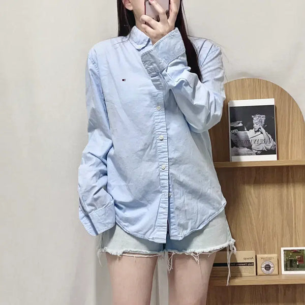 [BUNJANG] Tommy Hilfiger Sora Solid Shirt - Medium / [정품] 타미 소라 솔리드 셔츠 [ M ]