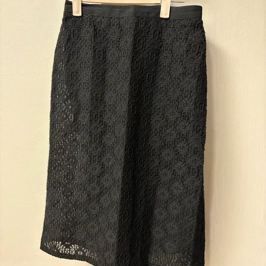 [BUNJANG] Unedit Lace Layered Midi Skirt - Black / 언에디트 레이스 레이어드 미디 스커트 s 블랙
