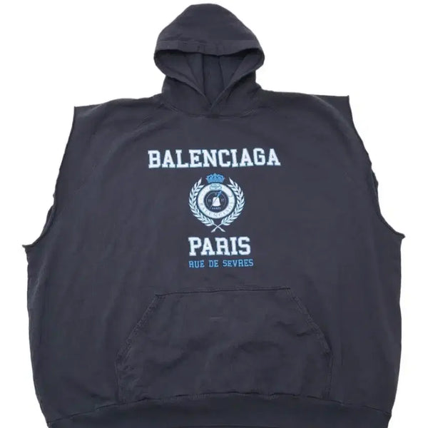 [BUNJANG] Balenciaga College Sleeveless Hoodie Size 3 / [3사이즈] 발렌시아가 칼리지 슬리브리스 후디 국내판