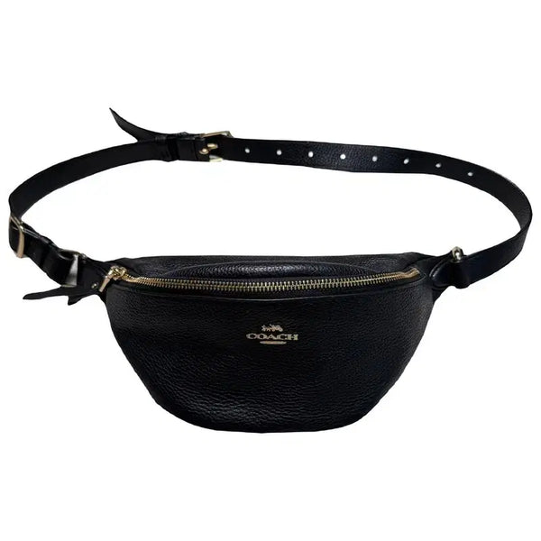 [BUNJANG] Coach Leather Hip Pack Black / 코치 가죽 힙색 블랙