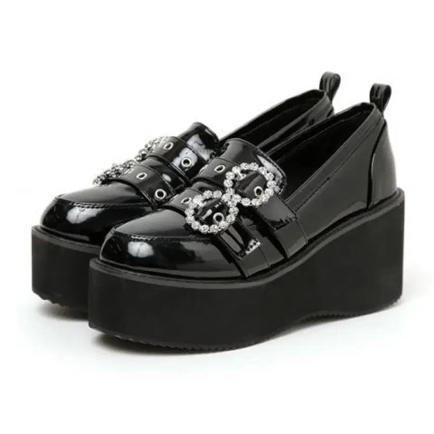 [BUNJANG] BUBBLES Double Belt Platform Loafers / BUBBLES 버블즈 더블 벨트 로퍼 통굽 39 240 245 7.5cm