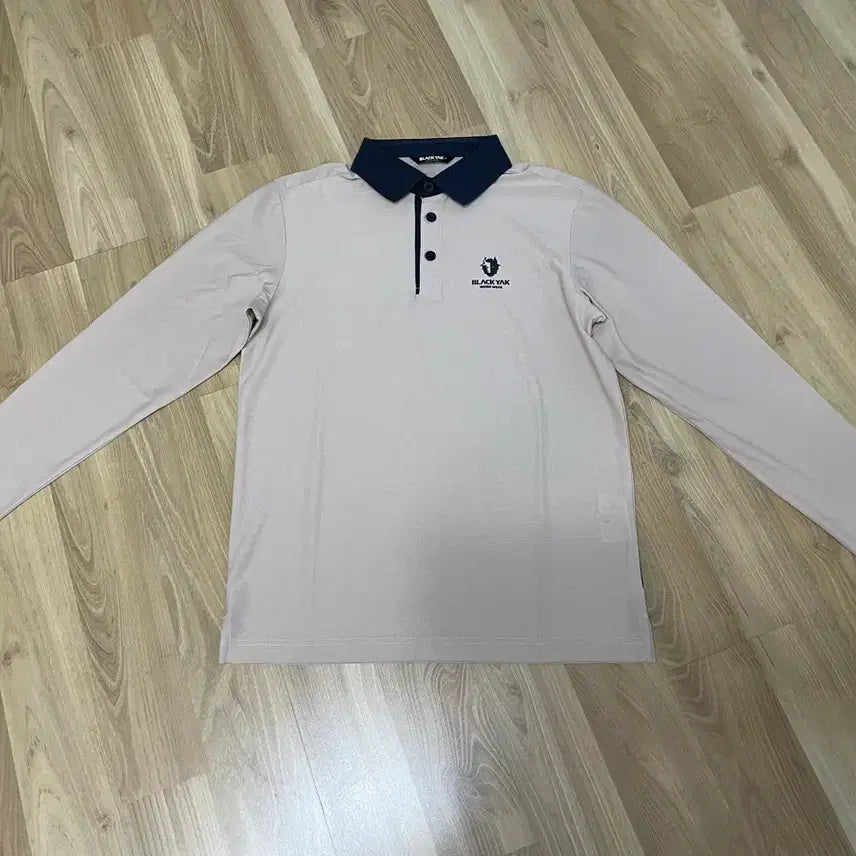 [BUNJANG] Black Yak Beige Thin Long-Sleeve Polo Shirt Size 90 / 블랙야크 베이지 얇운 카라티 90호
