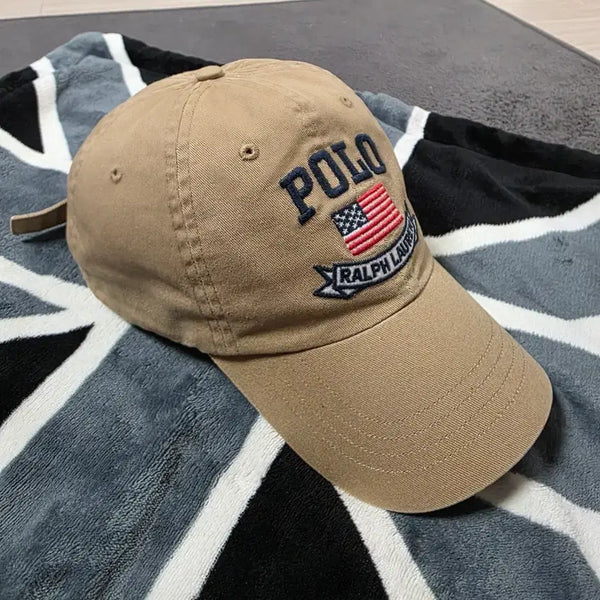 [BUNJANG] Polo Ralph Lauren Authentic Flag Embroidered Cap Beige / 폴로랄프로렌 정품 볼캡