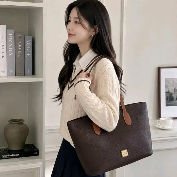 [BUNJANG] Dooney & Bourke Brielle Pebble Leather Tote Bag Brown / 두니앤버크 브라운 가죽 토트백