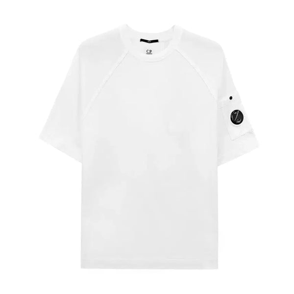 [BUNJANG] CP Company Lens Applique Short Sleeve T-shirt White Cotton / CP컴퍼니 렌즈 와펜 반팔 티셔츠 20CMSS034A 103