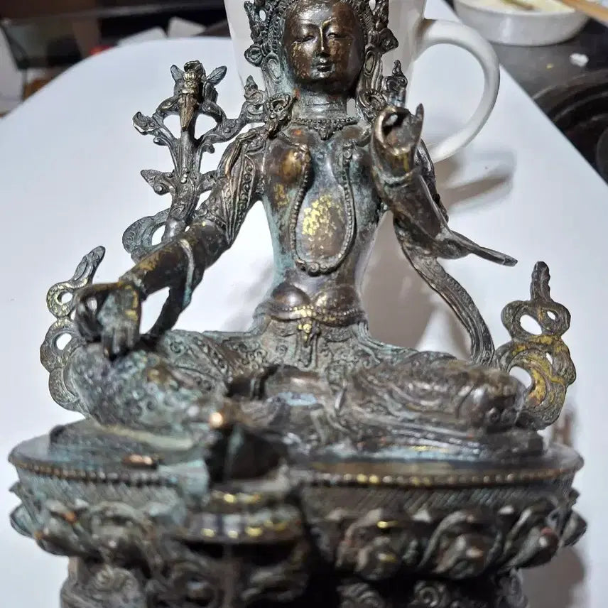 [BUNJANG] Tibetan Seated Bronze Buddha Statue / 티벳 좌상 동불상