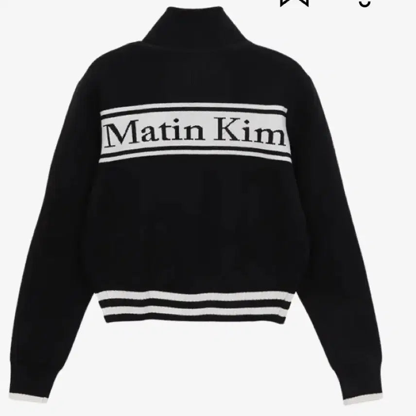 [BUNJANG] Matinkim Spell Stripe Cardigan Black / 마뗑킴 스펠 스트라이프 가디건 블랙
