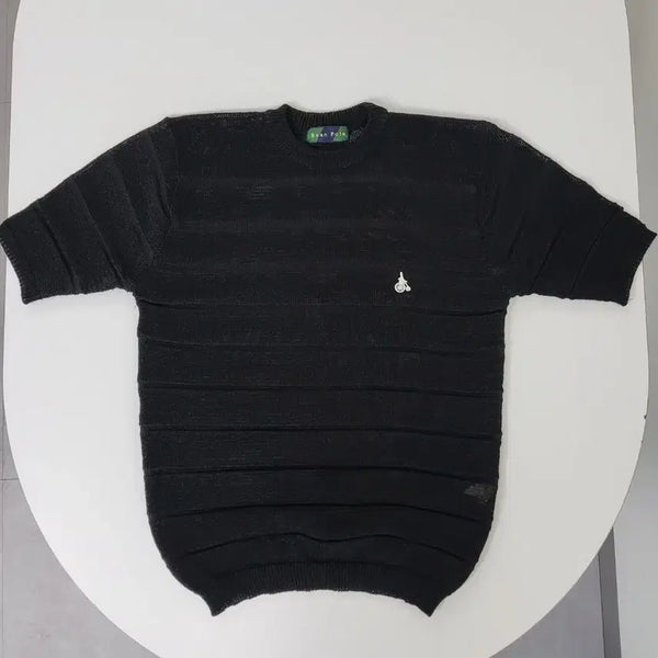 [BUNJANG] Beanpole Black Short-Sleeve Knit Top / 빈폴 블랙 반팔 니트