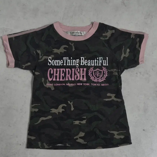 [BUNJANG] LAtelier L10 Cherish Track T-Shirt (Khaki) / 라티젠 L10 CHERISH TRACK T-SHIRT(KHAKI)