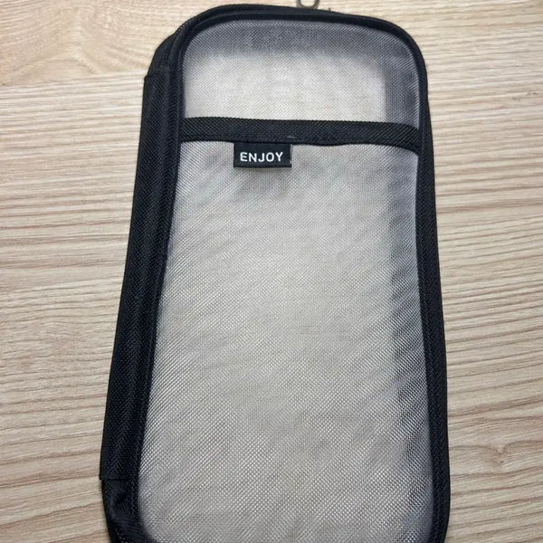 [BUNJANG] ENJOY Black Mesh Pouch Pencil Case / ENJOY 블랙 메쉬 파우치 필통