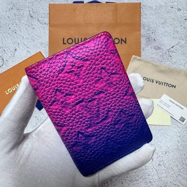 [BUNJANG] Louis Vuitton Taurillon Organizer Pink Blue / [한정판/OS] 루이비통 토뤼옹 오거나이저