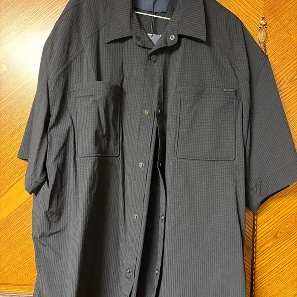 [BUNJANG] JUUN.J 26SS Nylon Ripstop Camping Snap Button Short Sleeve Shirt / 준지 26ss 팬시 나일론 립스탑 캠핑 스냅버튼 숏슬리브 셔츠 50