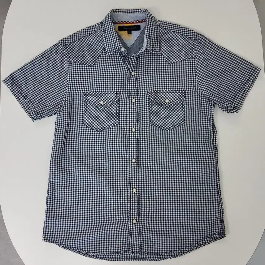 [BUNJANG] Tommy Hilfiger Check Short Sleeve Shirt / 타미힐피거 체크 반팔 셔츠