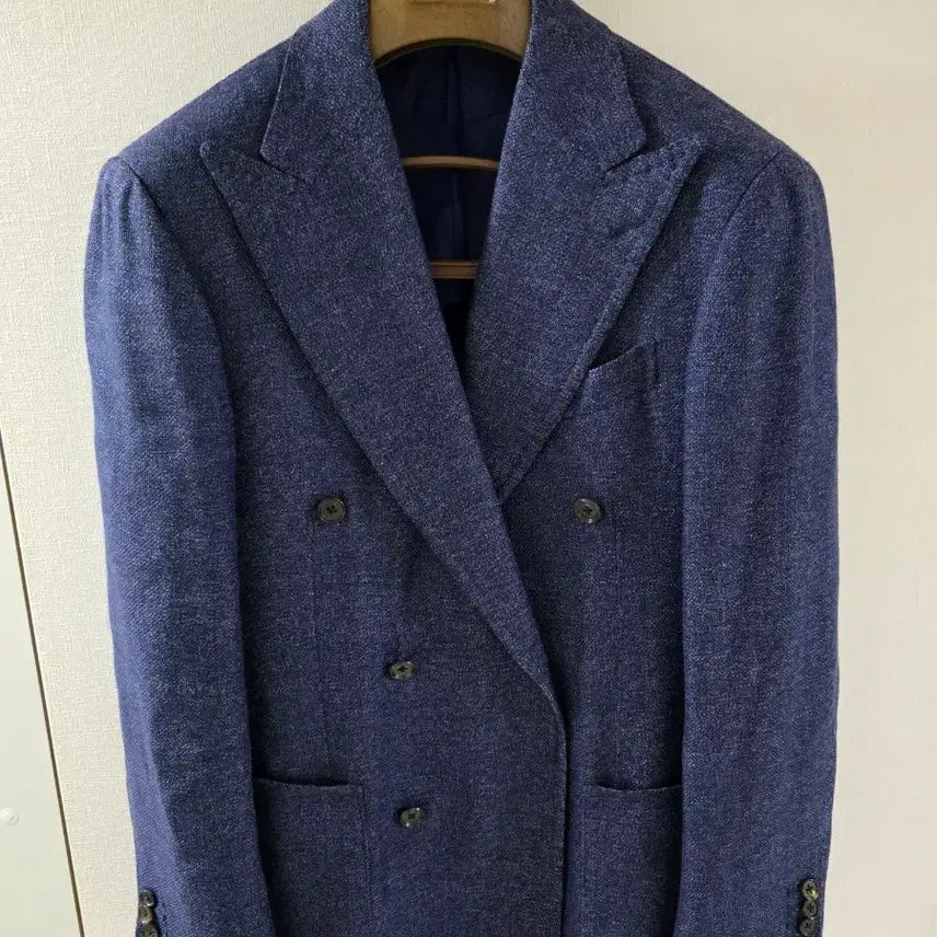 [BUNJANG] Ring Jacket Maestro 206 Navy Wool Linen Double Sports Coat / 링자켓 마에스터 206 네이비 울린넨 더블 스포츠코트