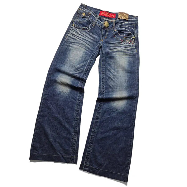 [BUNJANG] Red Pepper Gold Label Studded Wide Boot-Cut Denim Pants (Size 26) / [3일간 20%할인] [26] JPN 레드페퍼 스터드 와이드 부츠컷 진