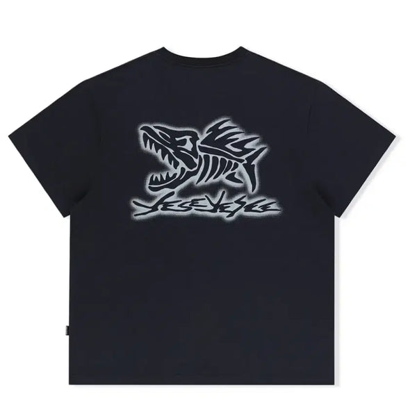 [BUNJANG] YESEYESEE Fish Bone Short Sleeve T-shirt Charcoal L / 새상품 ) 예스아이씨 피쉬본 YESEYESEE Fish 반팔티 물고기 L