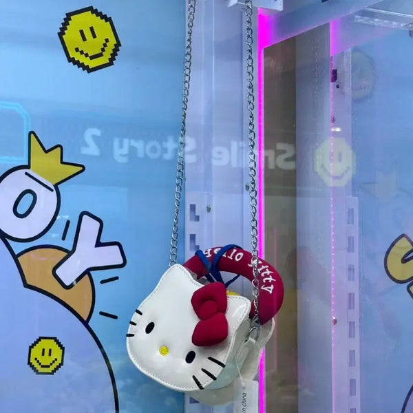 [BUNJANG] Hello Kitty Leather Chain Crossbody Bag / 헬로키티 가죽 체인 크로스백 가방
