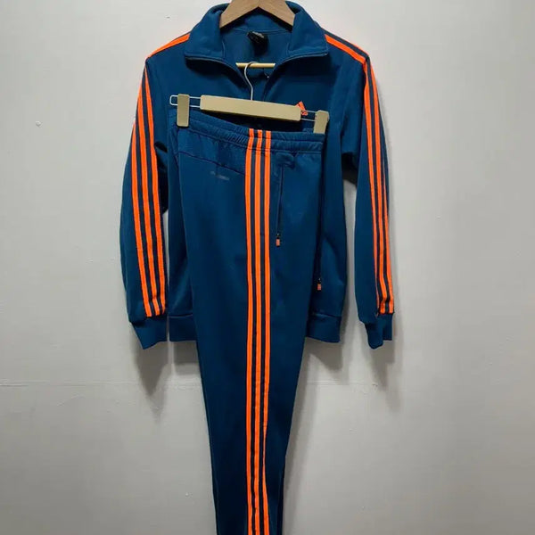 [BUNJANG] Adidas Blue/Orange Tracksuit Set M / 아디다스 파랑/주황색 삼선 트레이닝복 세트 M