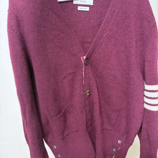 [BUNJANG] Thom Browne 4-Bar Cardigan Burgundy / 톰브라운 4바 가디건 버건디
