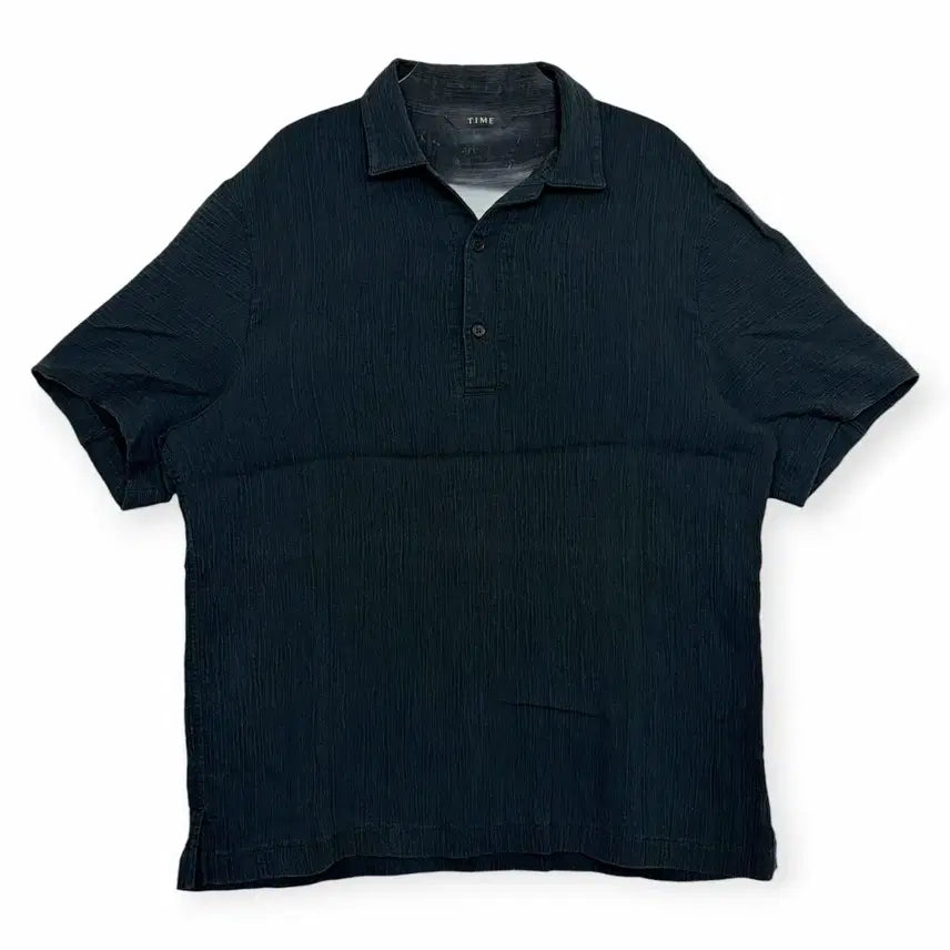 [BUNJANG] TIME Pleated Short-Sleeve Shirt / TIME 타임 플리츠 주름 반팔 셔츠