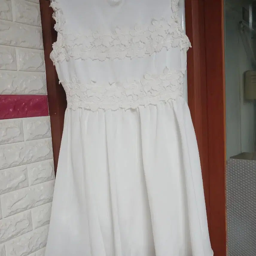 [BUNJANG] YSB White Lace Dress / ysb 화이트 레이스 원피스 55~날씬66사이즈