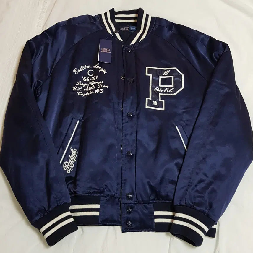 [BUNJANG] Polo New York Satin Varsity Jacket / [L] 폴로 뉴욕 새틴 바시티 자켓 팝니다.