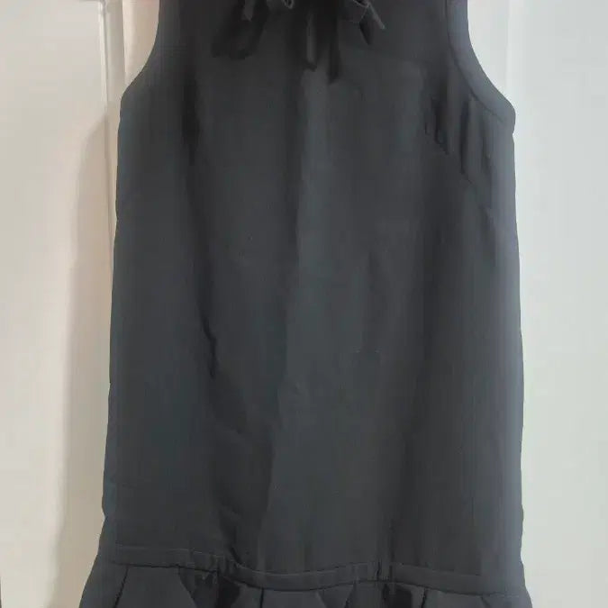 [BUNJANG] Black Ribbon Frill Sleeveless Dress / 블랙 리본 프릴 민소매 원피스