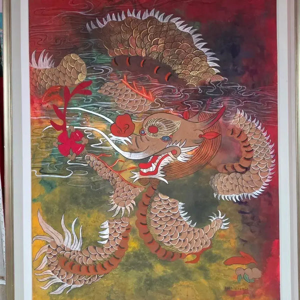 [BUNJANG] Sanghee Artist Dragon Painting Framed Art (188cm x 155cm) / 용그림 상희작가 항운을 불러옴
