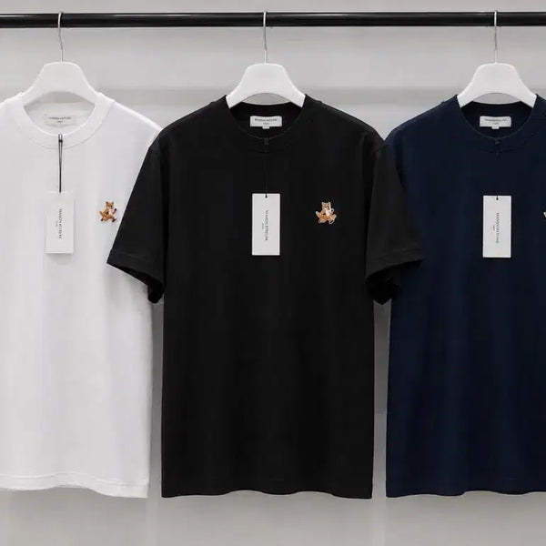 [BUNJANG] Maison Kitsuné Chillax Fox Patch Short Sleeve T-shirt / 메종키츠네  칠렉스 폭스 반팔티 화이트/블랙/네이비
