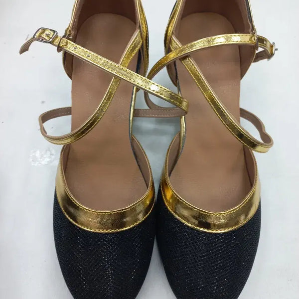 [BUNJANG] Black Gold Dance Shoes Size 235 / 블랙 골드 댄스화 235