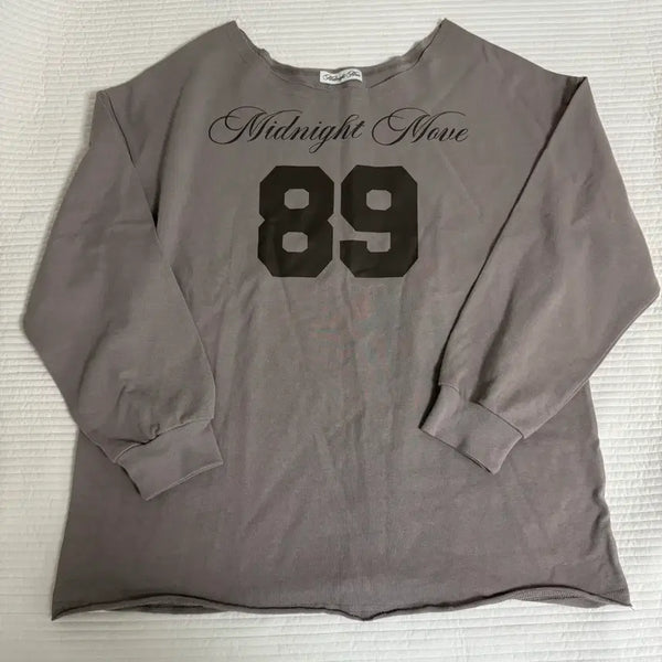 [BUNJANG] Midnight Move Off-Shoulder Long Sleeve T-Shirt / 미드나잇무브 오프숄더 긴팔티