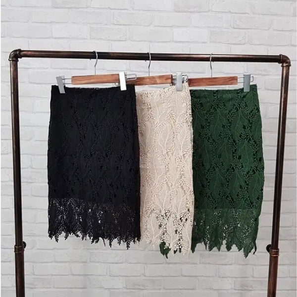 [BUNJANG] Lace Skirt - Size S - Green / 레이스 스커트 S 사이즈