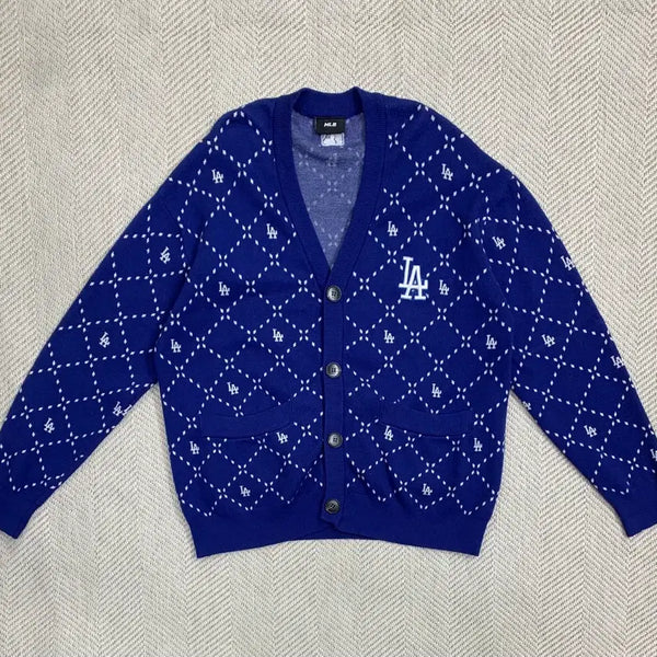 [BUNJANG] MLB LA Diamond Blue Cardigan XL / MLB LA 다이아몬드 블루 가디건 XL